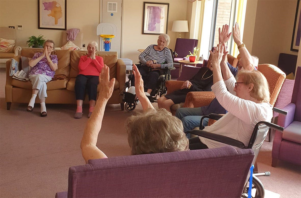 Residents celebrate in the home