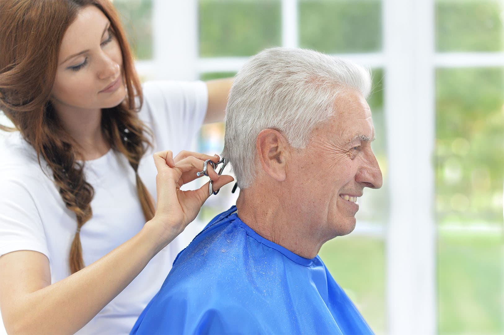 Resident Having Their Hair Cut