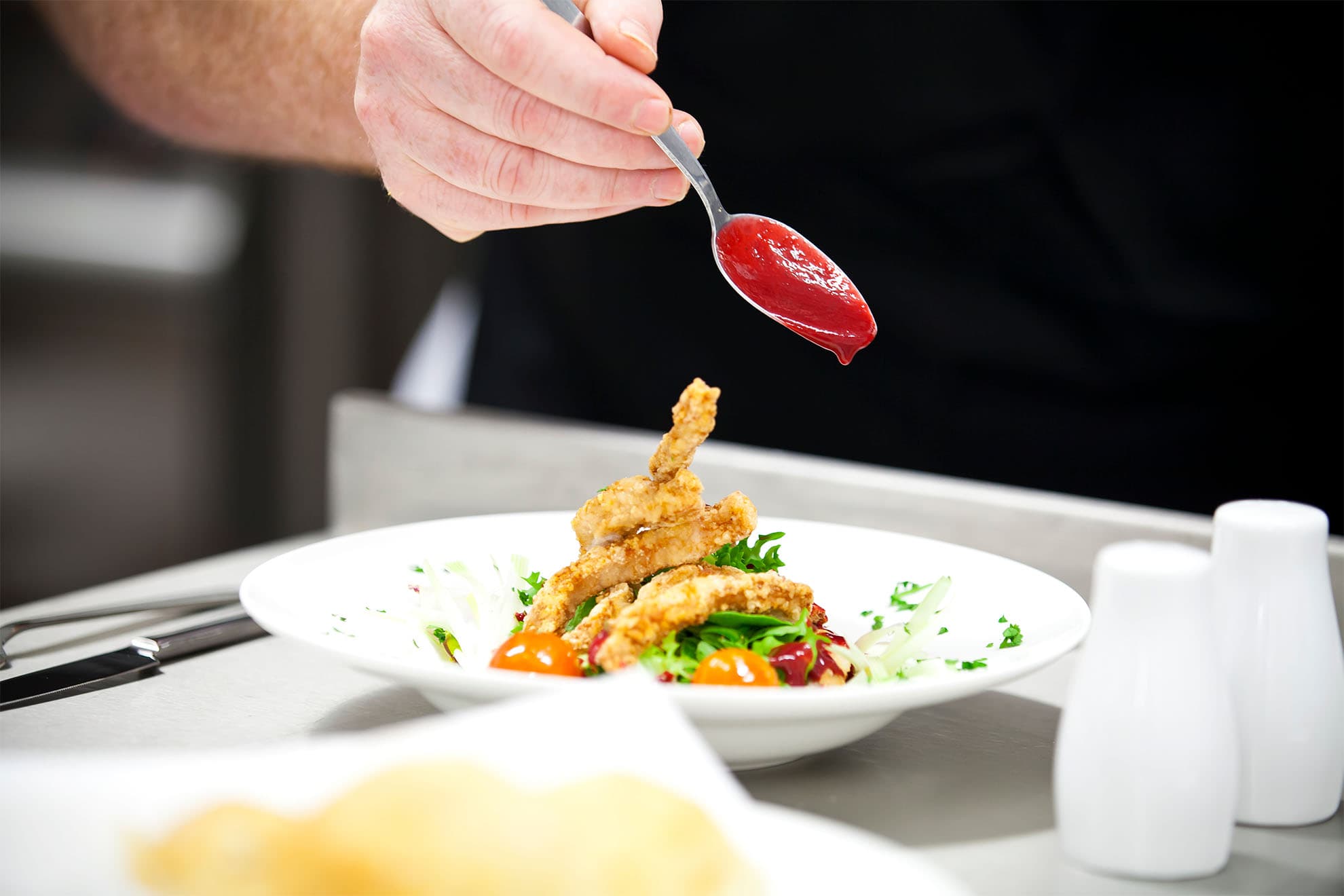 Chef Plating up Dinner