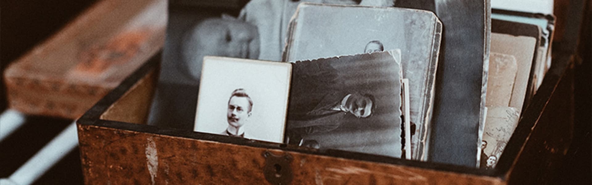 A box of old photos