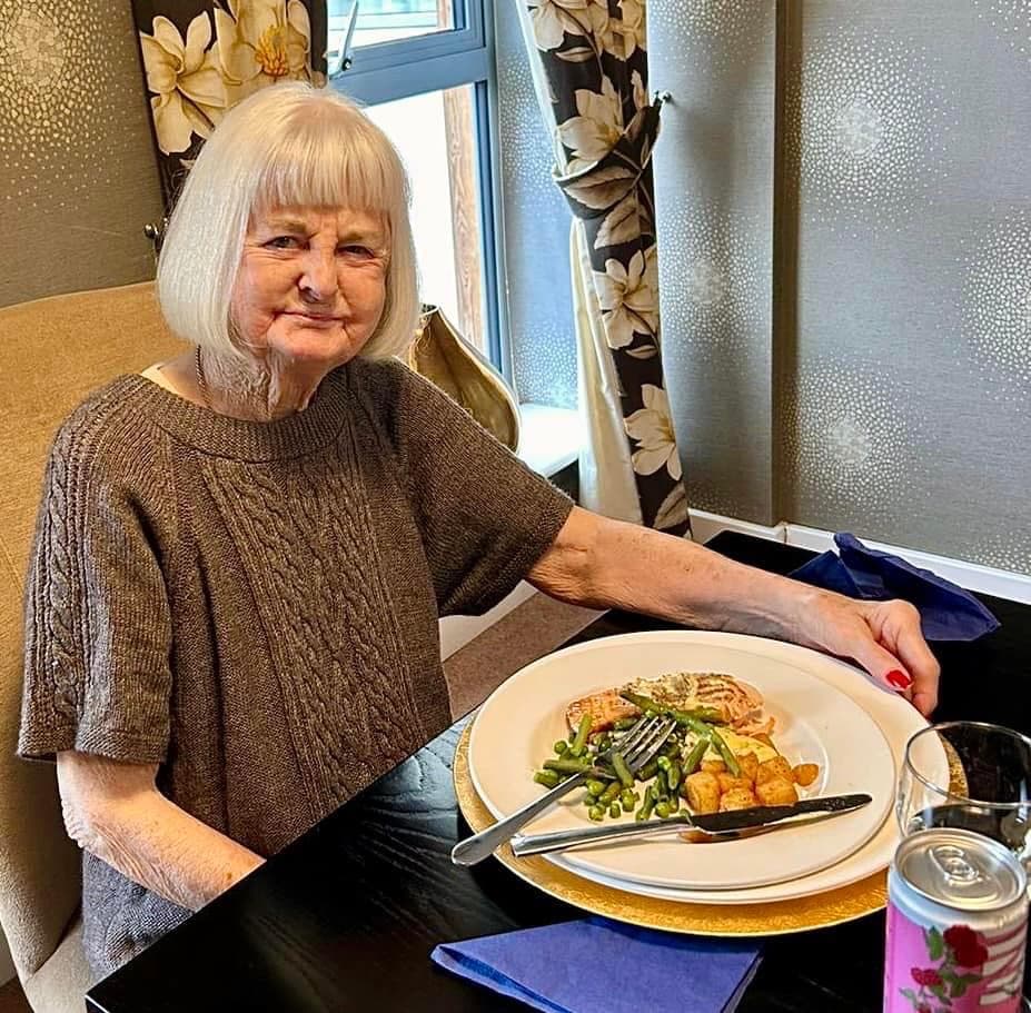 A resident with lunch