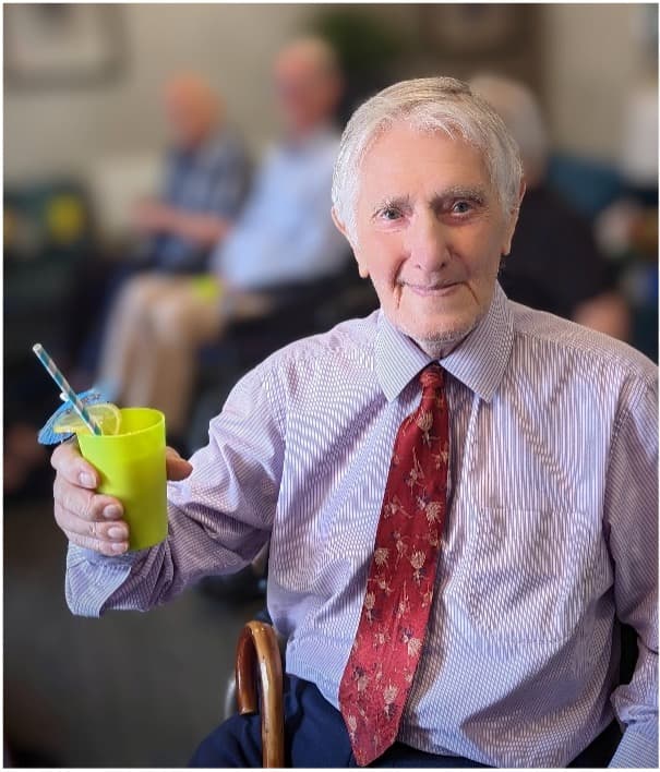 resident enjoying a cocktail