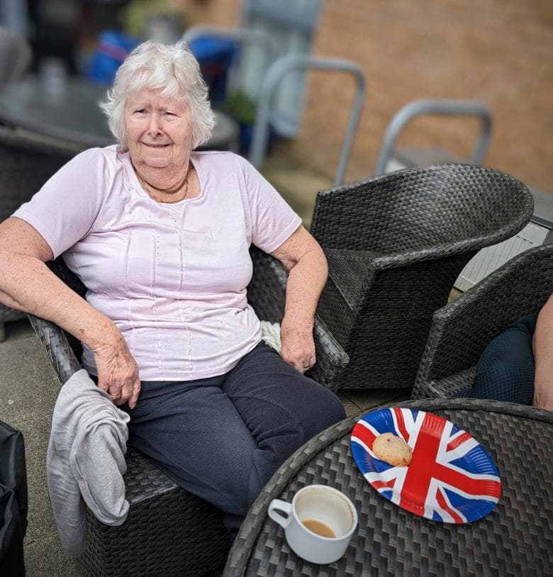 resident celebrating VE Day