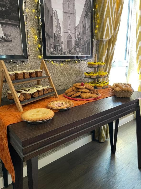 cakes and treats on a table