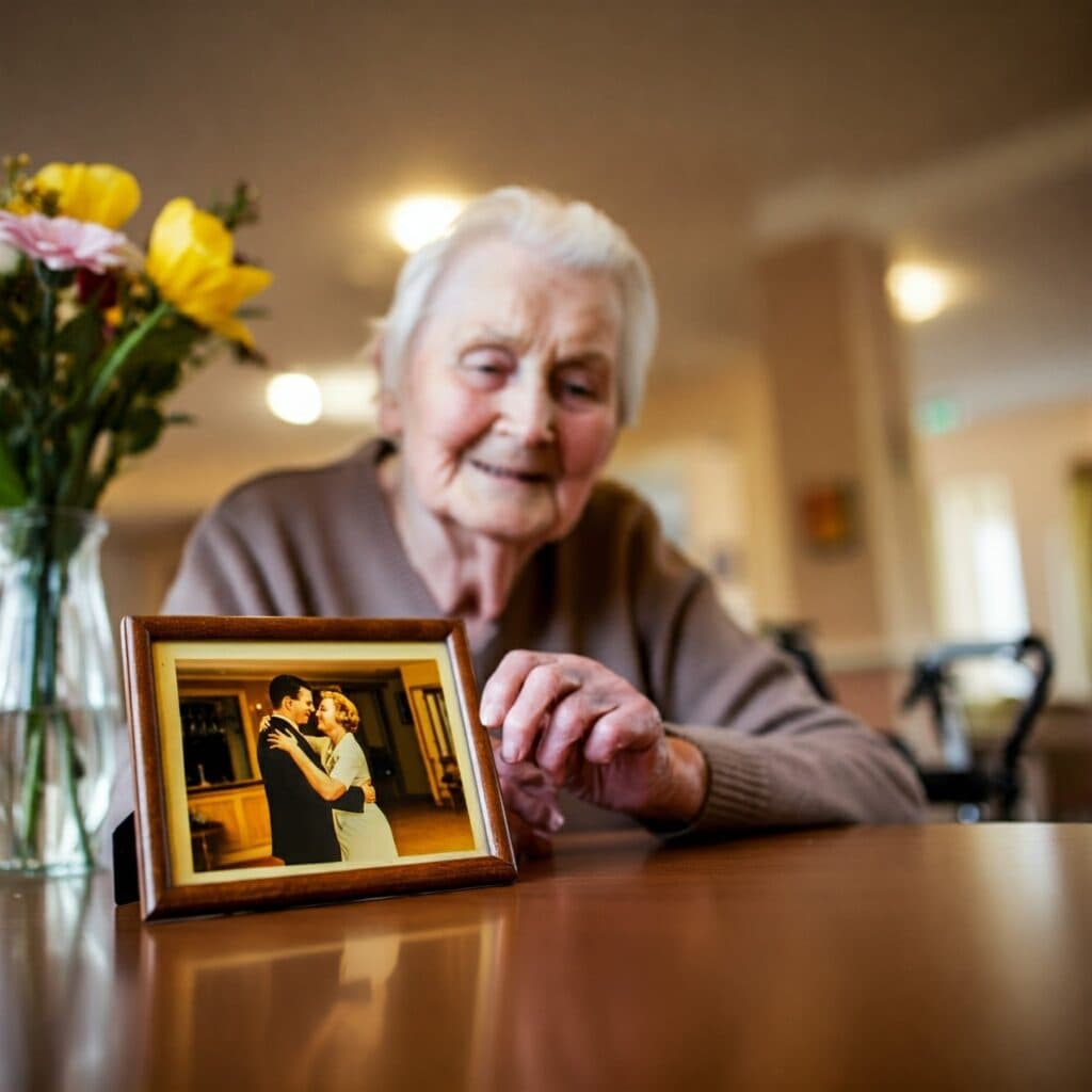 A resident with an old photo