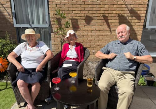 Residents enjoying the garden
