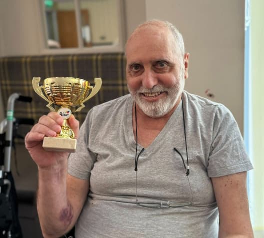 Resident with a trophy