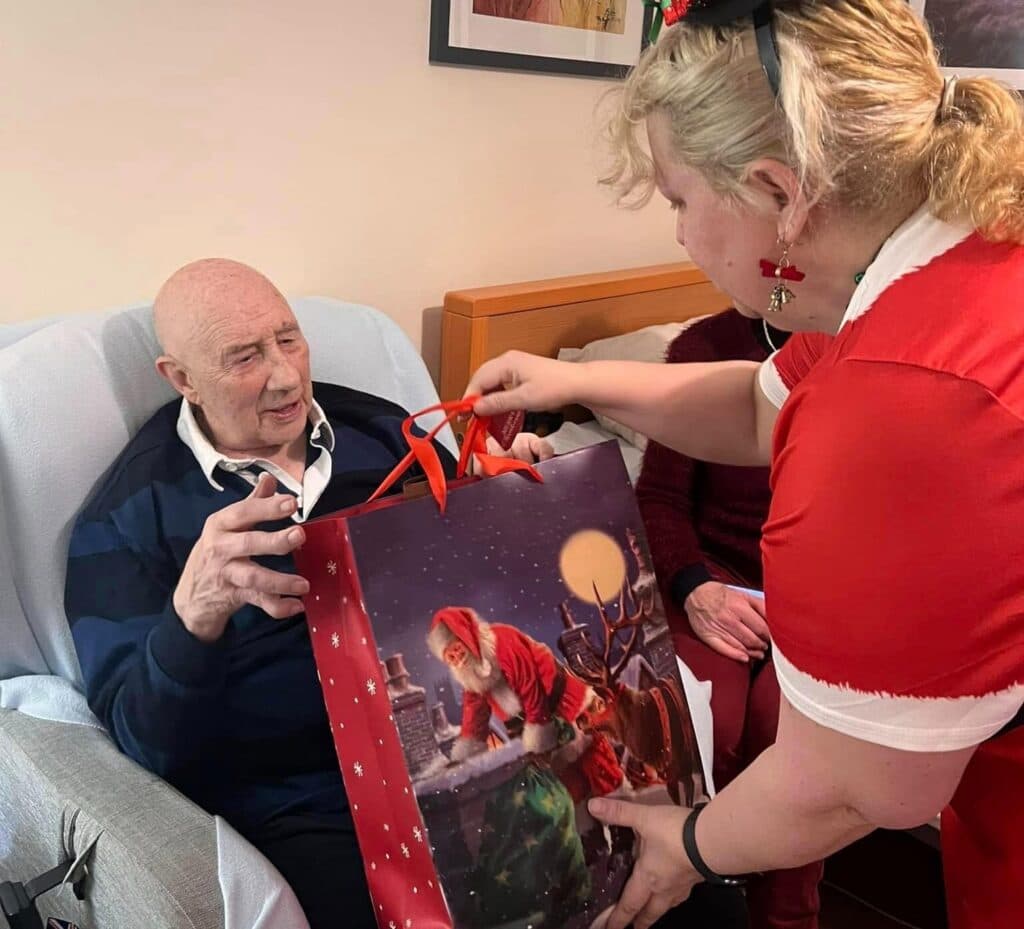 giving residents christmas presents